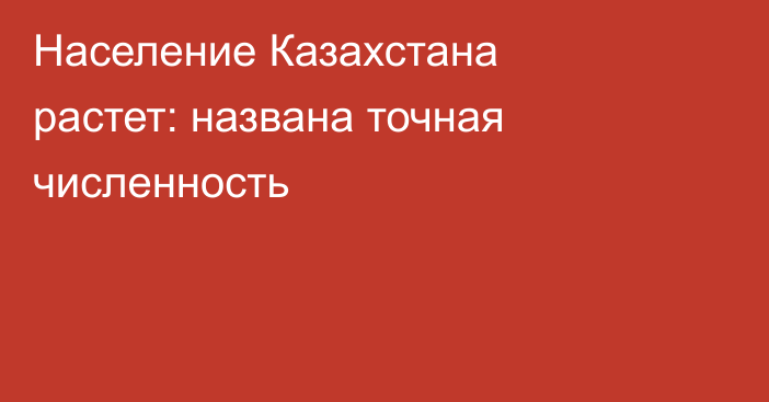 Население Казахстана растет: названа точная численность