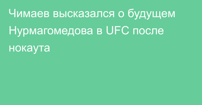Чимаев высказался о будущем Нурмагомедова в UFC после нокаута