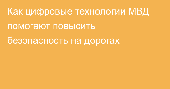 Как цифровые технологии МВД помогают повысить безопасность на дорогах