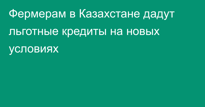 Фермерам в Казахстане дадут льготные кредиты на новых условиях