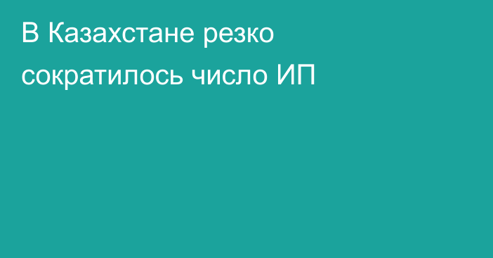 В Казахстане резко сократилось число ИП