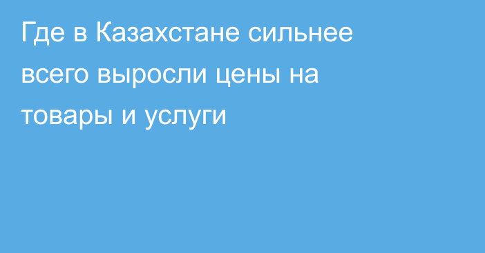 Где в Казахстане сильнее всего выросли цены на товары и услуги