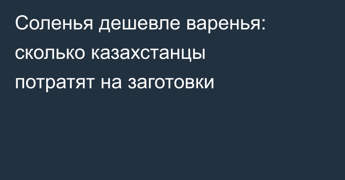 Соленья дешевле варенья: сколько казахстанцы потратят на заготовки