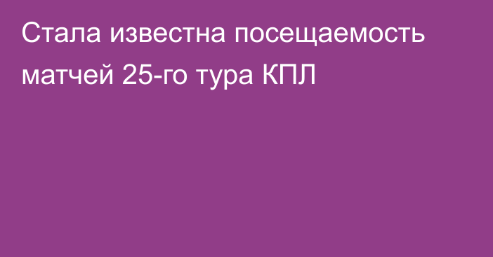 Стала известна посещаемость матчей 25-го тура КПЛ