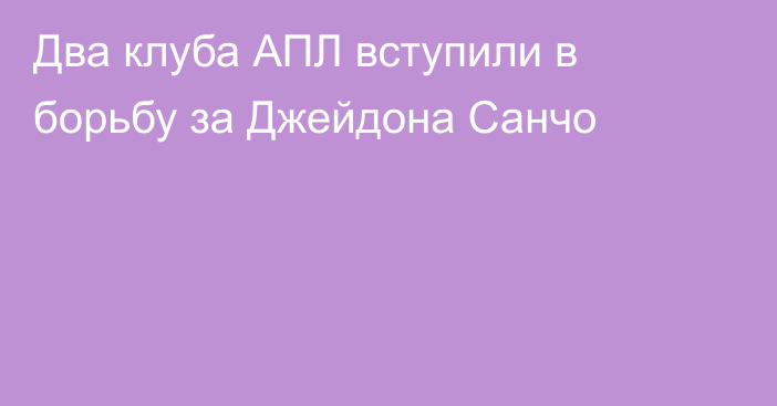 Два клуба АПЛ вступили в борьбу за Джейдона Санчо