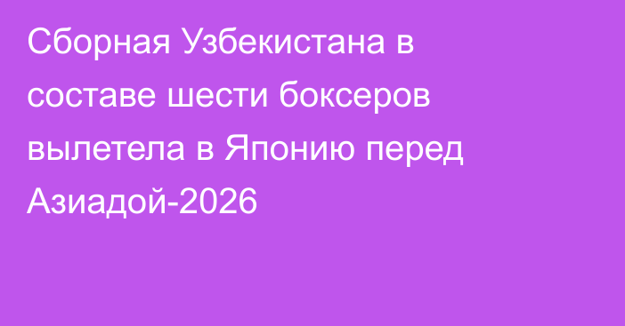 Сборная Узбекистана в составе шести боксеров вылетела в Японию перед Азиадой-2026