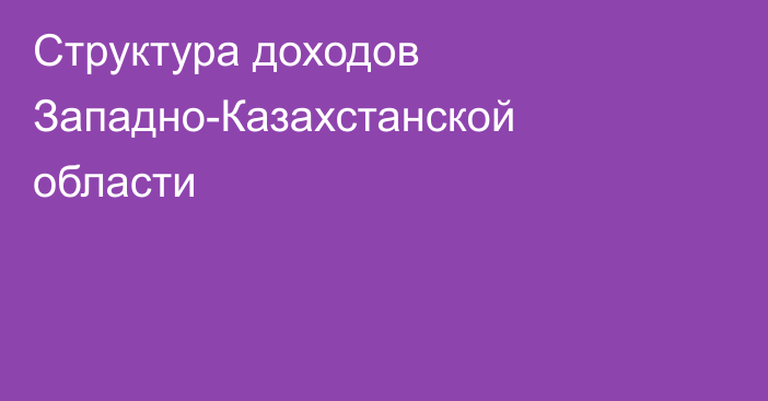Структура доходов Западно-Казахстанской области