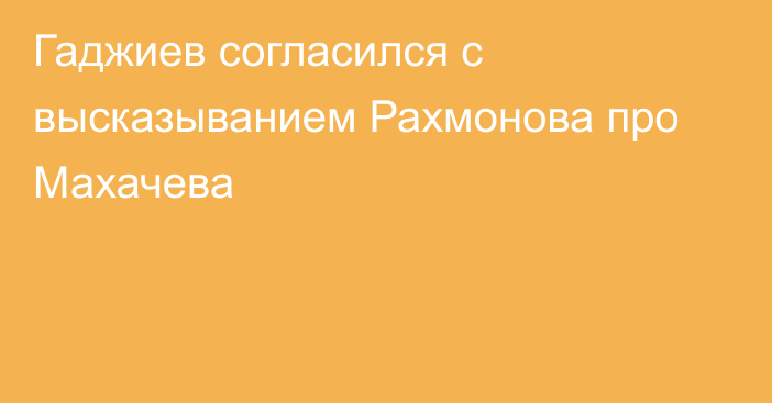 Гаджиев согласился с высказыванием Рахмонова про Махачева