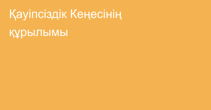 Қауіпсіздік Кеңесінің құрылымы