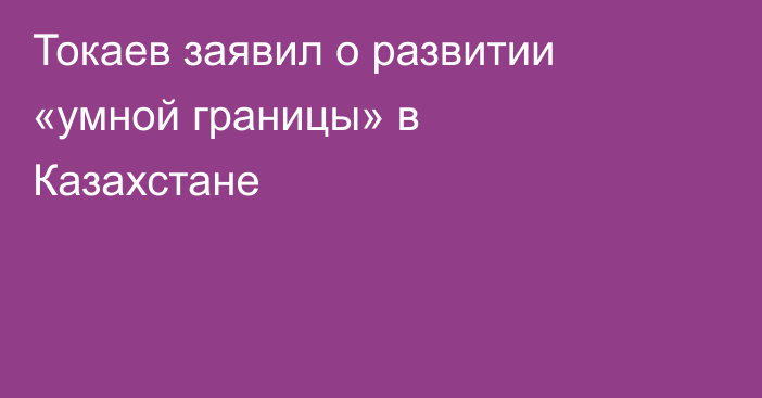 Токаев заявил о развитии «умной границы» в Казахстане