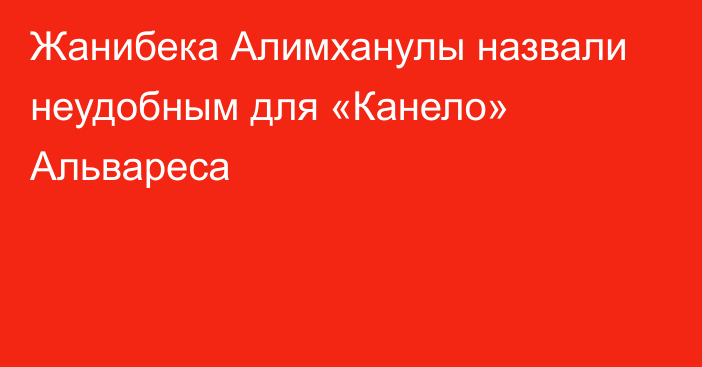 Жанибека Алимханулы назвали неудобным для «Канело» Альвареса