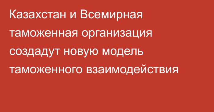 Казахстан и Всемирная таможенная организация создадут новую модель таможенного взаимодействия